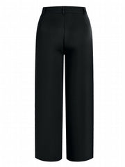 High Waist Pleated Tailored Pants Long Length Work Office Pants