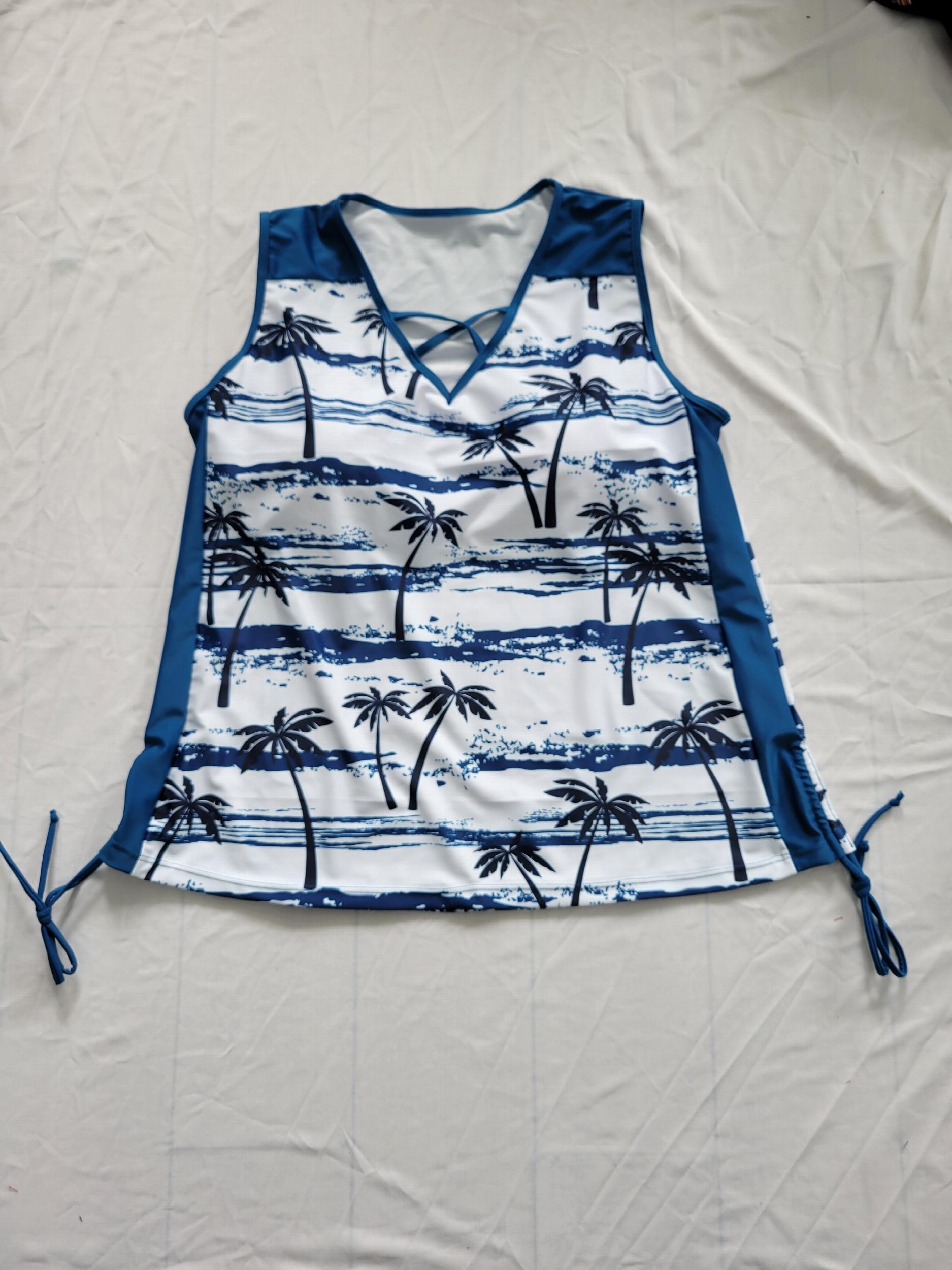 Coconut Tree Print Tankini Set