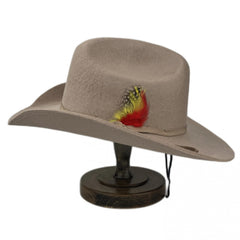 Breathable Sunshade Cowboy Hat w/ Bow Feather Belt & Rope Accessories