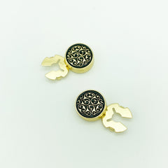 2pcs Minimalist Pattern Button Covers Hidden Buttons Shirt Decorative