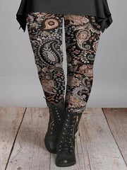 Boho Paisley Print High Rise Leggings