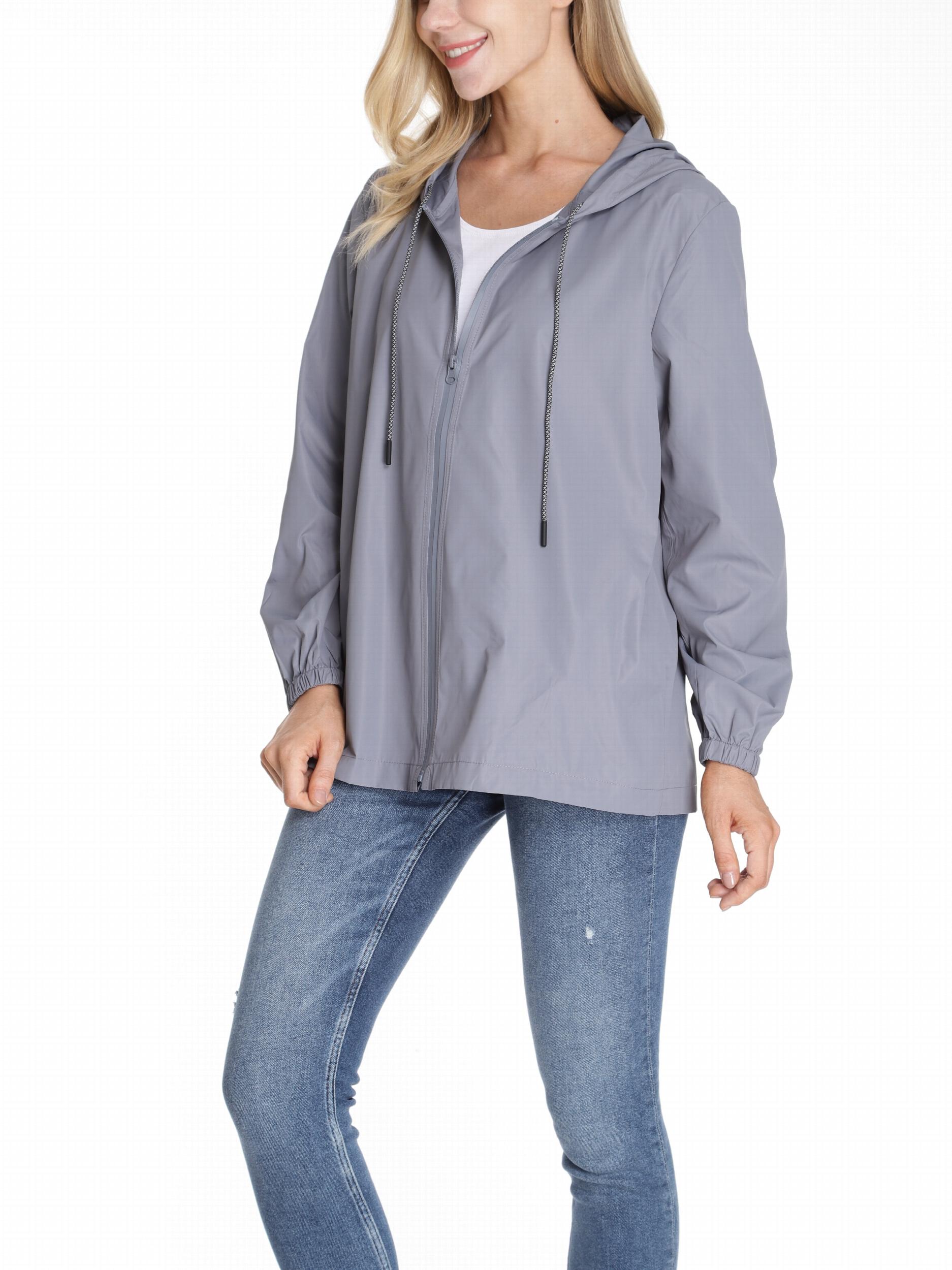 Women's Waterproof Hooded Raincoat Lightweight Packable Rain Jacket