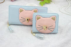 Cartoon Cat Women's Long Wallet Handbag Purse