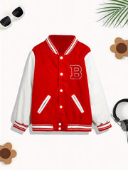 Unisex Kid's Varsity Jacket Zip Pockets for Boys & Girls