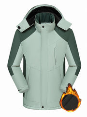 Colorblock Long Sleeve Zip Up Hooded Fleece Jacket