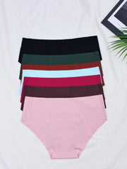 7 Seamless Solid Briefs Stretchy Intimates Panties