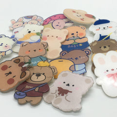 15 pcs Cartoon Bear Brooch for Kids Shirts Bags Hats Jackets