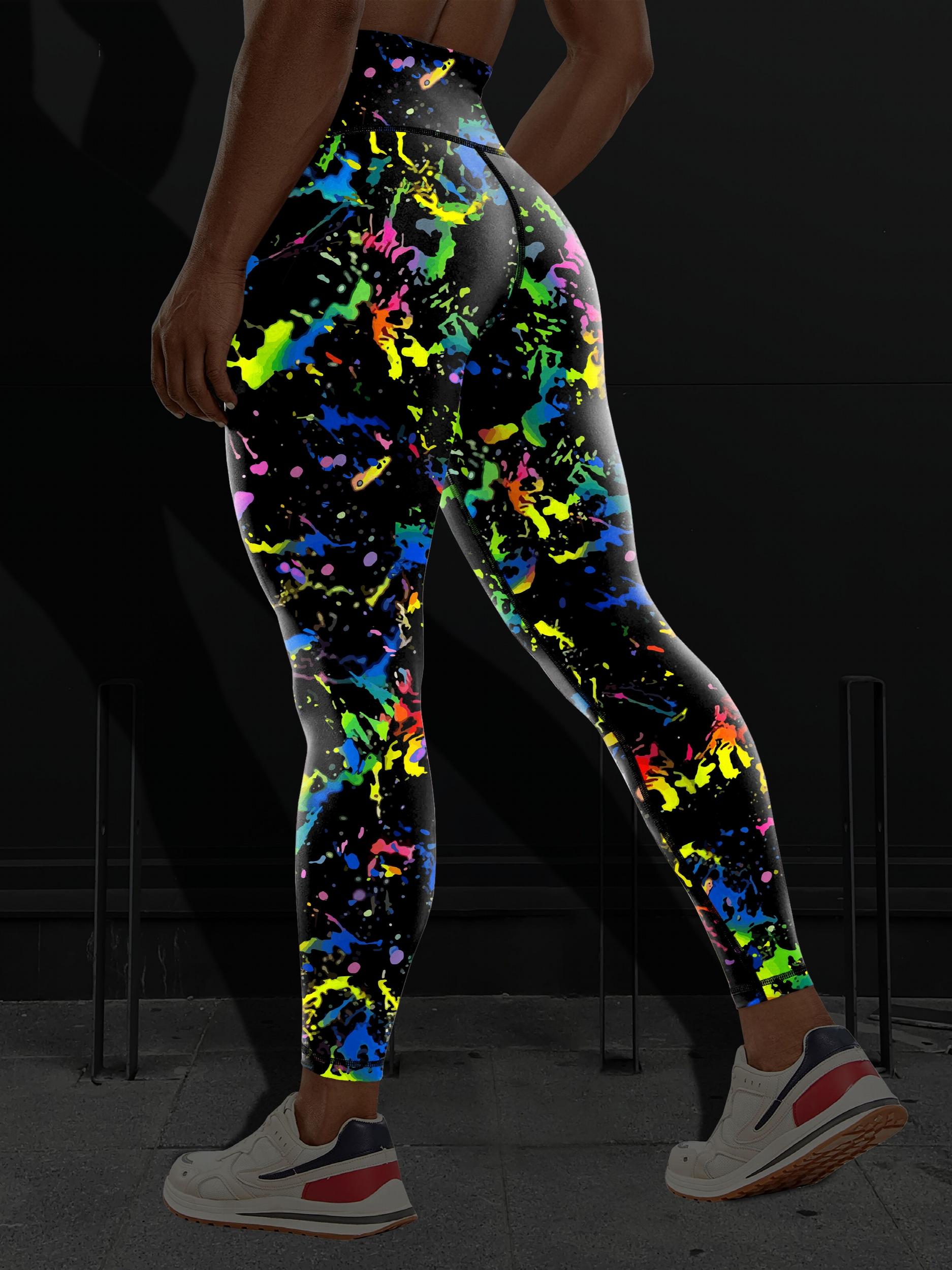 Splash Print High Waist Yoga Pants Women's Activewear