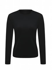 4pcs Solid Warm Round Neck T shirt Long Sleeve Thermal Running Top