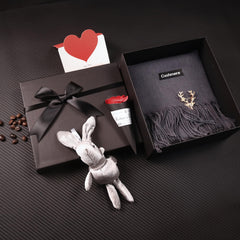 Men's 4pcs Set with Bag, Scarf, Brooch, Plush Toy & Suit Accessories