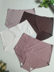 4pcs Mixed High Waist Briefs Soft & Comfy Stretchy Intimates Panties