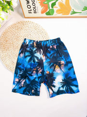 Boys Dinosaur Letter Print Casual Shorts, Kids Summer Clothes