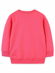 Girls Elephant Embroidery Sweatshirt Long Sleeve Pullover Cotton Tops For Kids