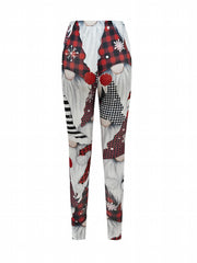 Christmas Santa Claus & Snowflake Pattern Yoga Pants