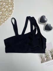 Stretchy Bikini Top Asymmetrical Neck Beachwear Top