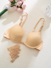 Comfy Plunge Bra Solid Scoop Breathable Lingerie