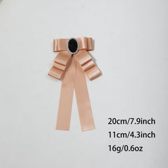 Khaki Layer Bow Tie with Rhinestone Inlay for Party Prom Dress