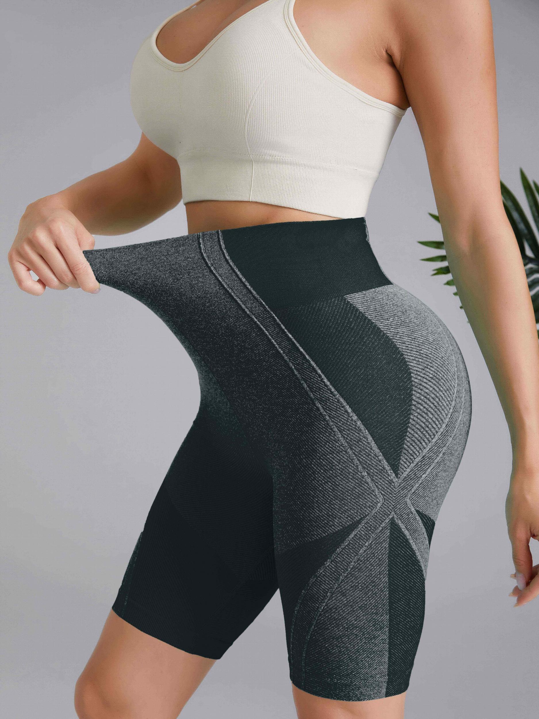 High Waist Yoga Shorts for Women - Blocks Design