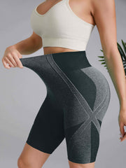 High Waist Yoga Shorts for Women - Blocks Design