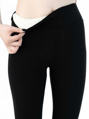 Plush Lined Shaping Pants Tummy Control Elastic Slimmer Thermal
