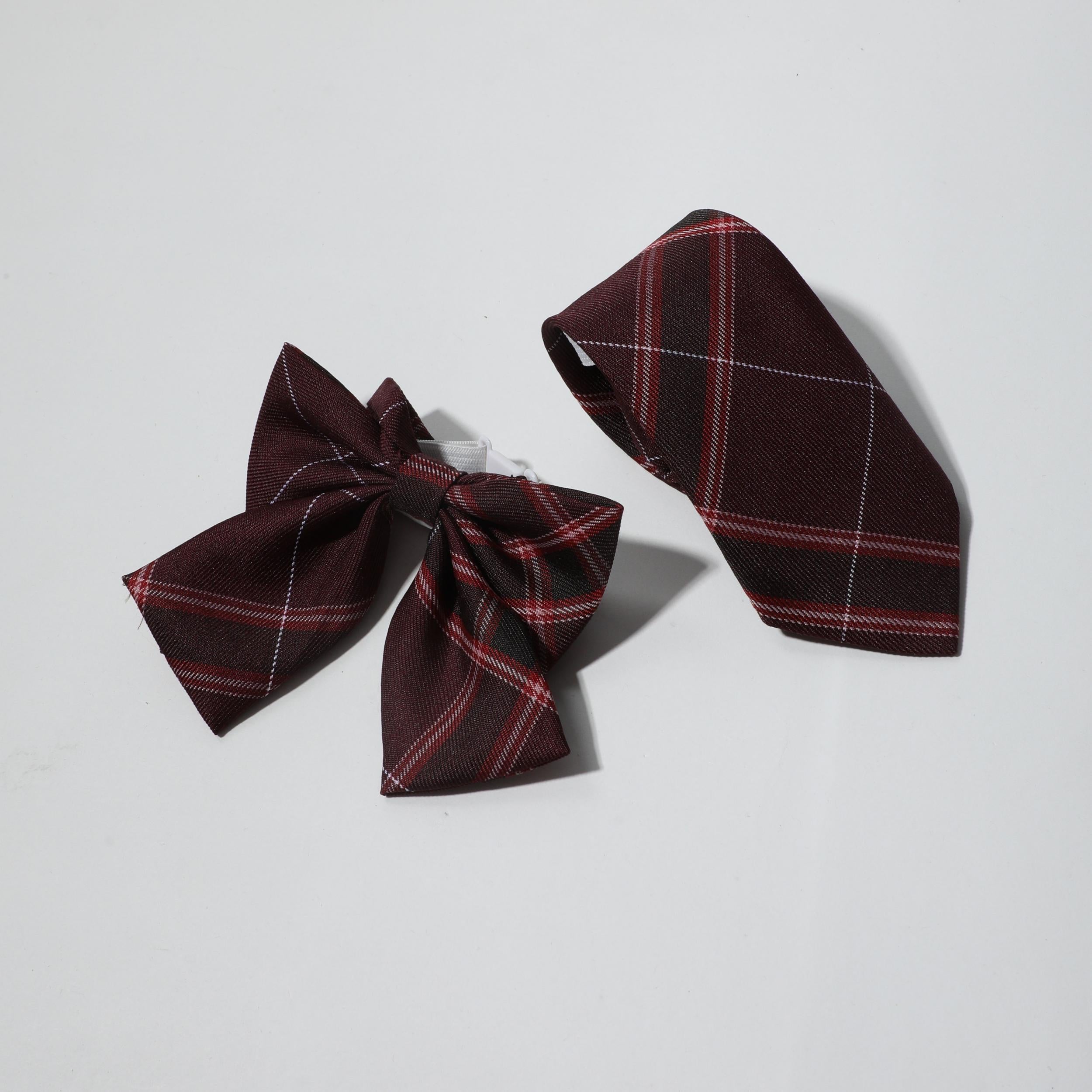 Red Striped Bow Tie Classic Neck Tie College Style Adjustable Bow Tie