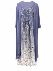 Cover Up & Glitter Floral Print Maxi Dress Set