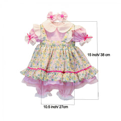 Toddler Time Baby Outfit For 63.5 Cm Baby Dolls Dress Pastel Floral Print