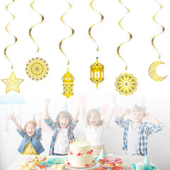 Golden Moon Star Hanging Ornament for Holiday Party Decoration