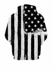 American Flag Print Hoodie Men's Casual Graphic Hooded Sweatshirt