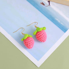 Strawberry Dangle Earrings Stainless Steel Ear Pin