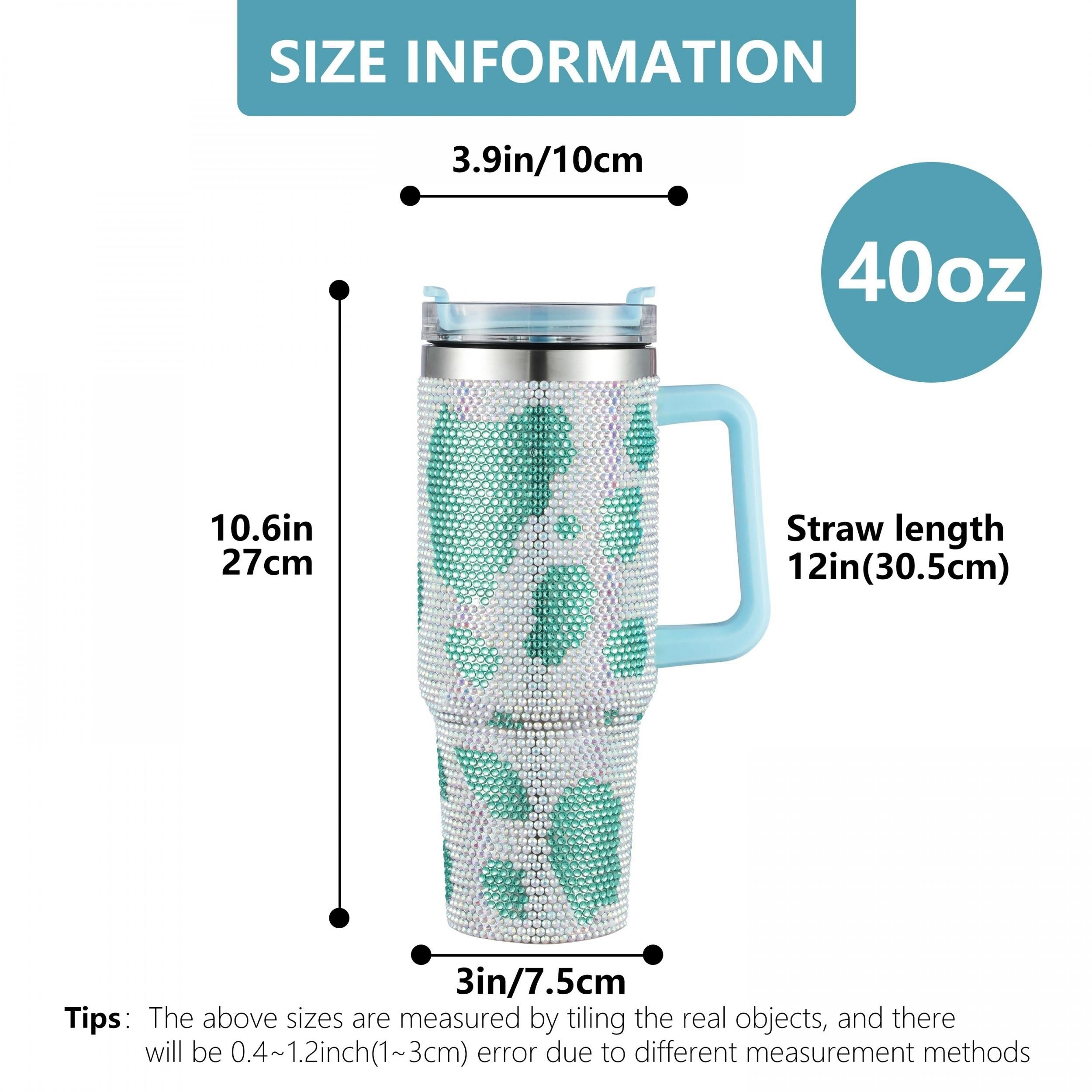 40oz Gradient Rhinestone Insulated Water Cup Stainless Steel Tumbler