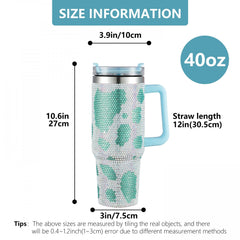40oz Gradient Rhinestone Insulated Water Cup Stainless Steel Tumbler