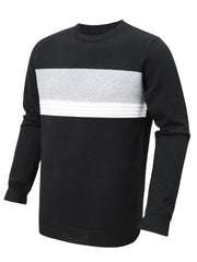 Knitted Block Crew Neck Sweater Men's Casual Warm Pullover