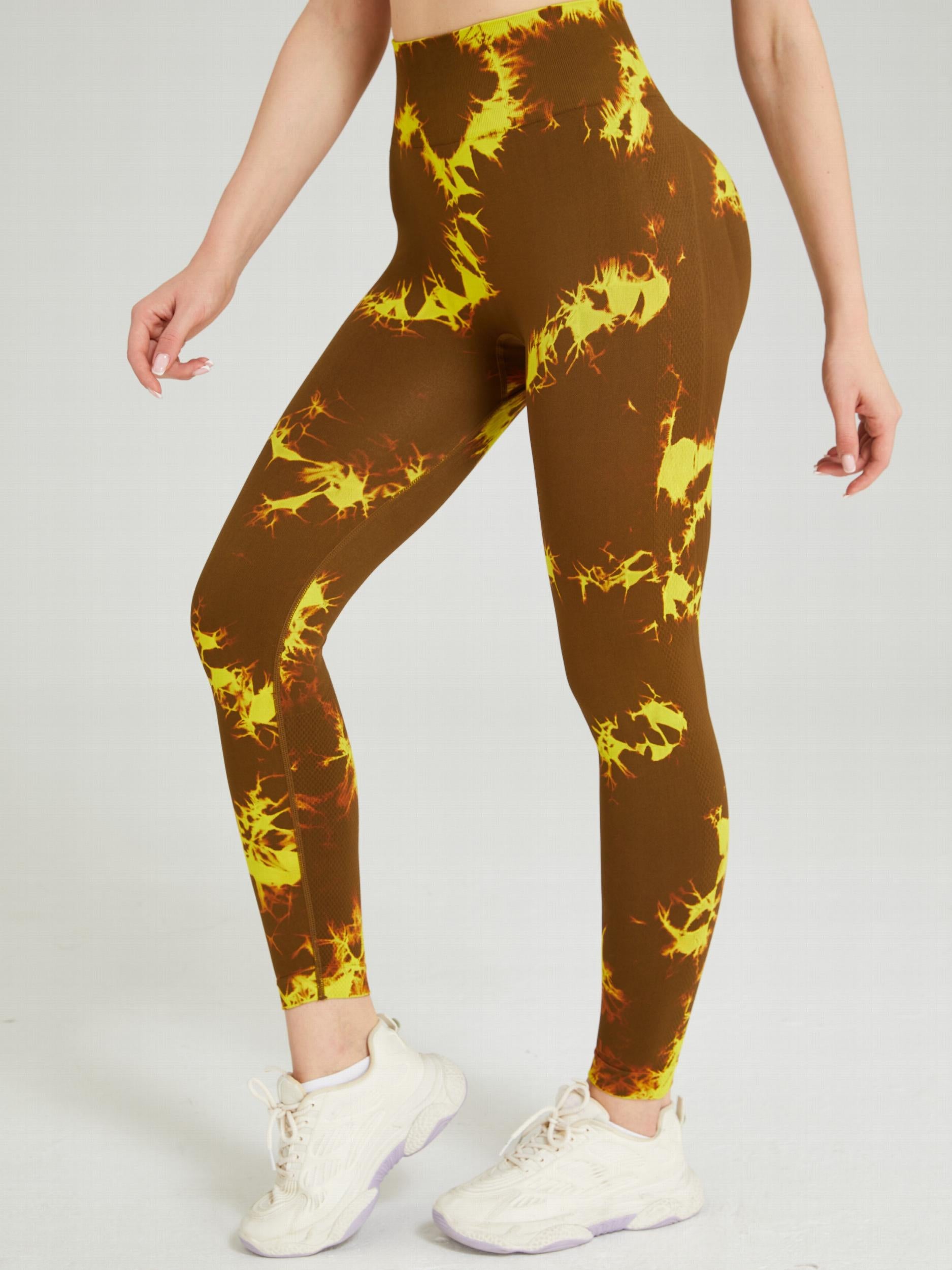 Seamless Tie Dye Sports Leggings Yoga Workout Pants