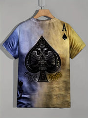 Men's Outdoor T-Shirt Ace Of Spade 3D Digital Print Casual & Comfy