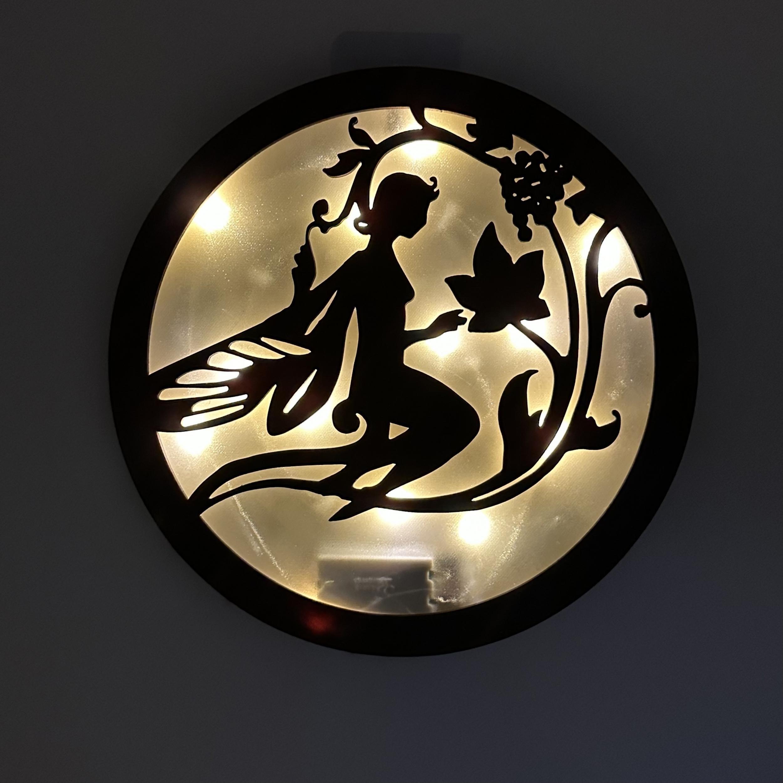 Children's Room LED Wall Clock Retro Wooden Sign Hanging Decor