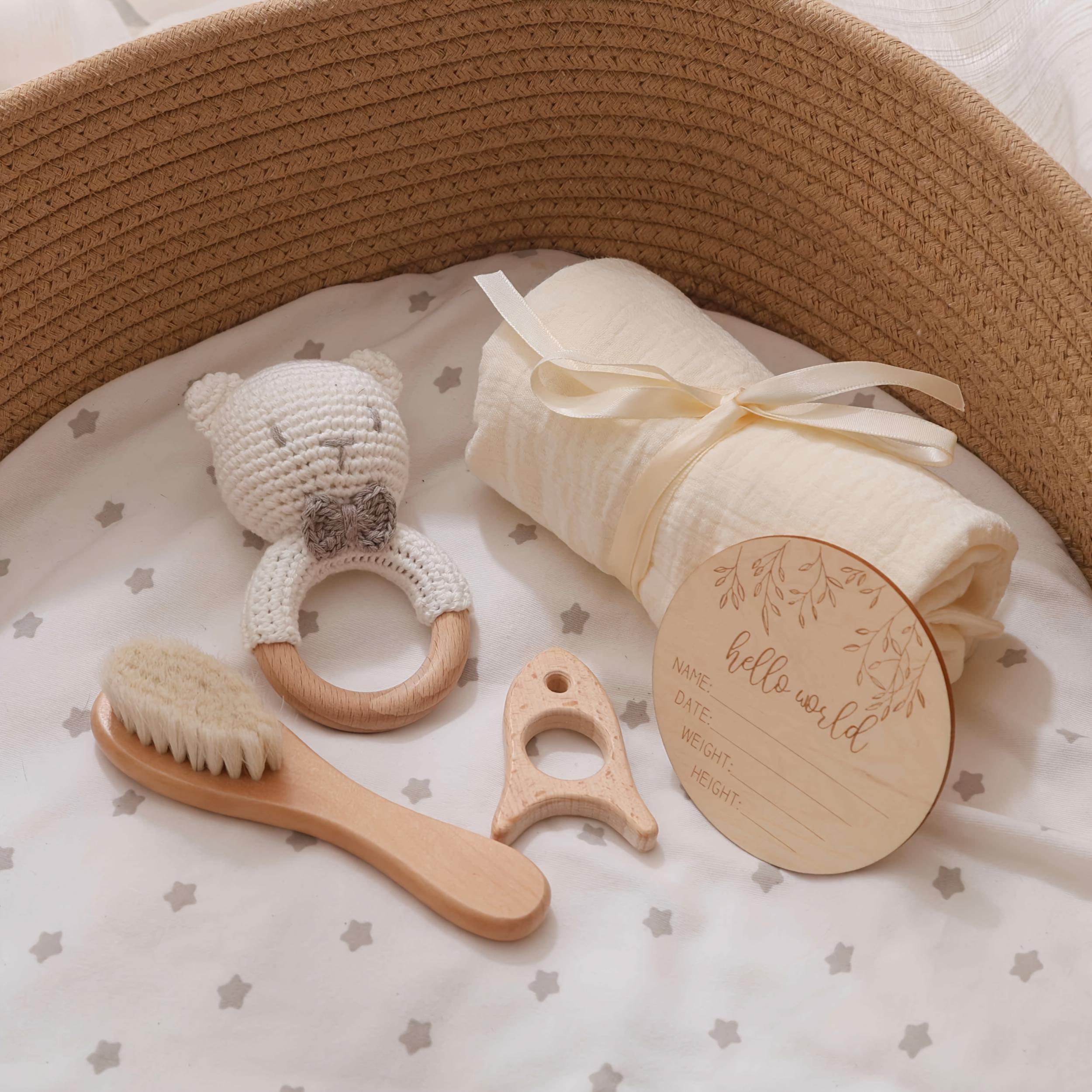 Handwoven Children's Baptism Set Organic Bamboo Bath Towel