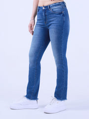 High Stretch Fringe Trim Skinny Jeans