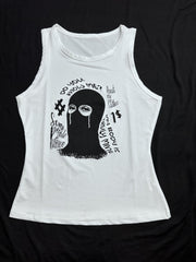 Graphic Print Crew Neck Tank Top for Women