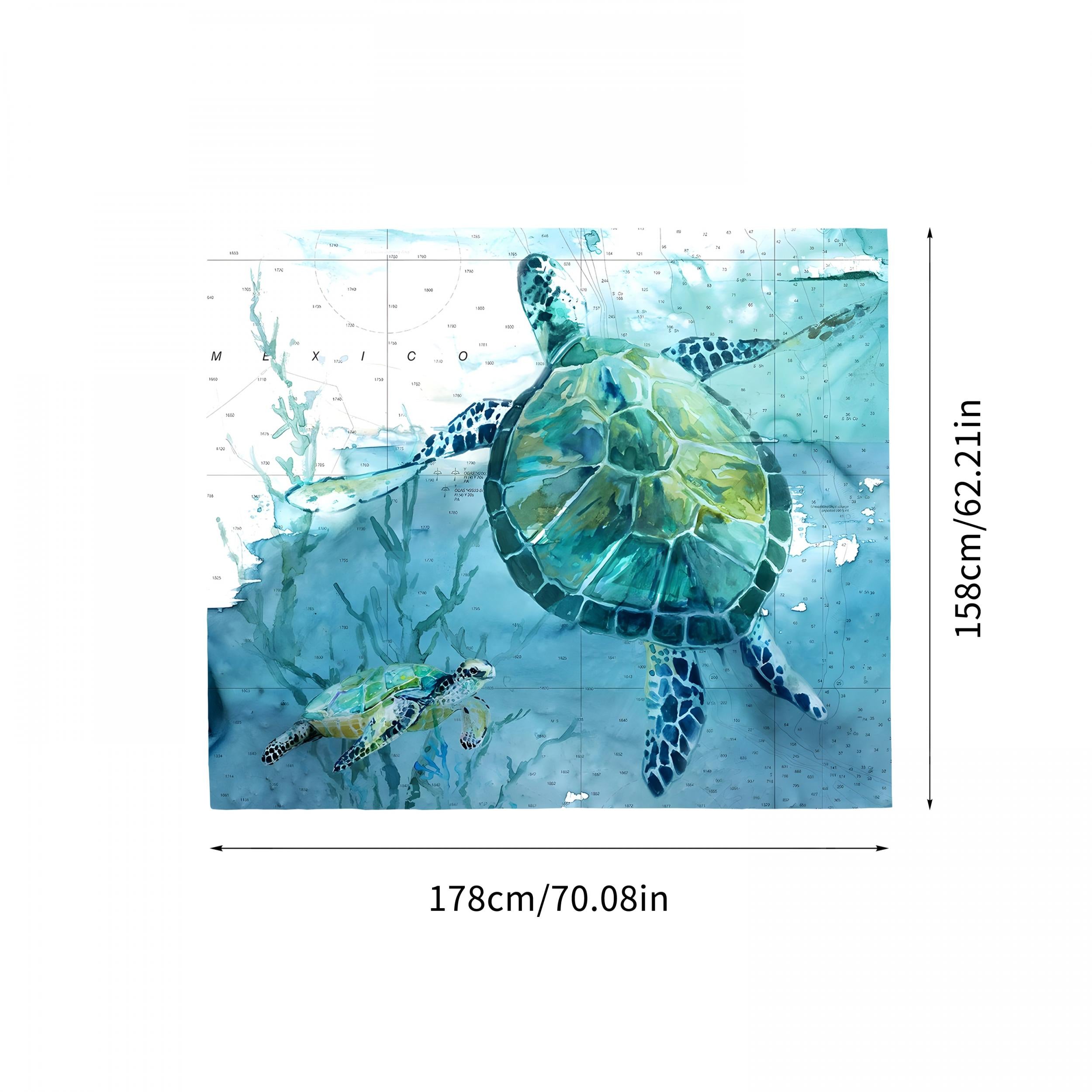 Vintage Sea Turtle Pattern Picnic Mat for Camping Travel