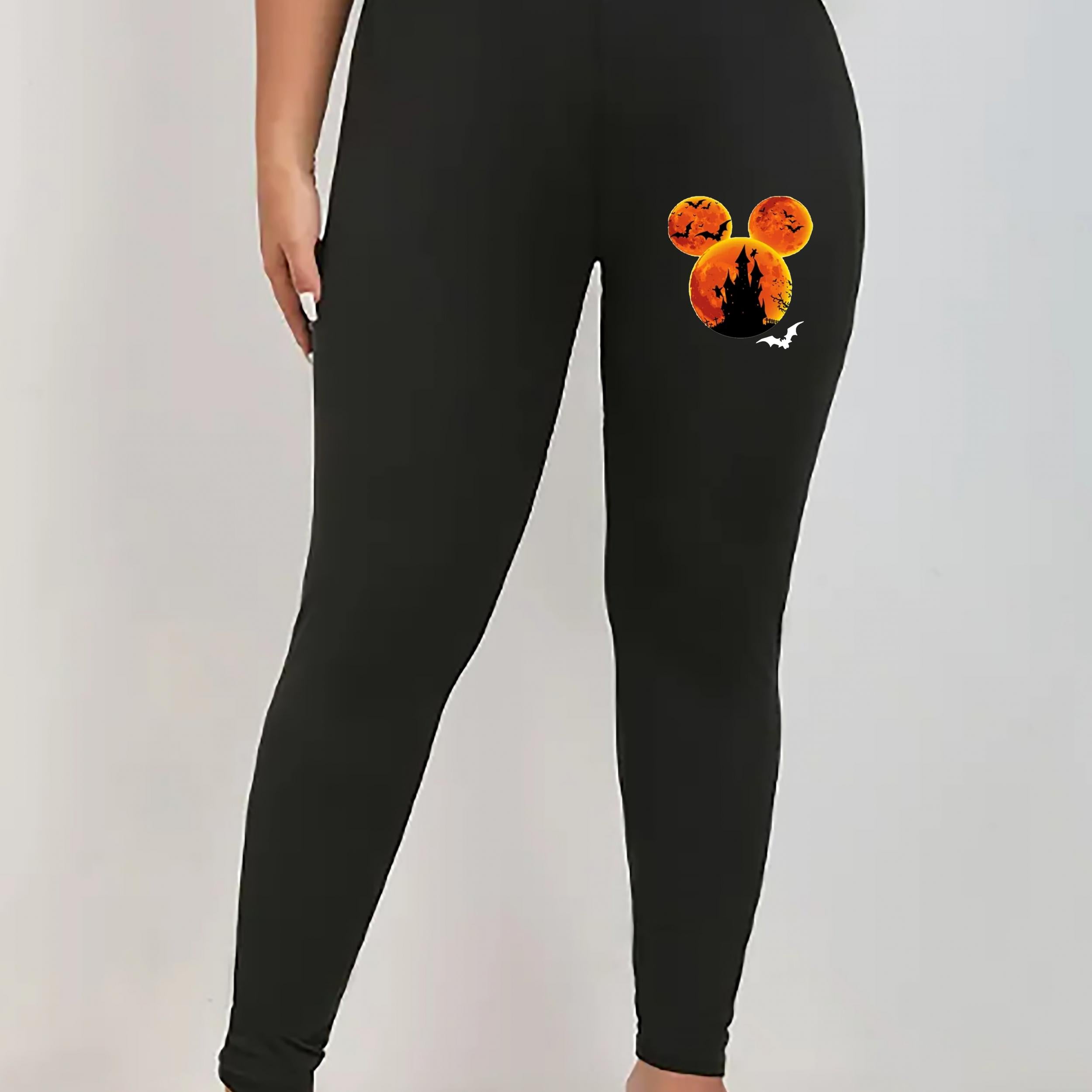 Graphic Print High Rise Skinny Leggings
