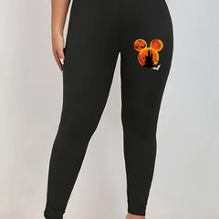 Graphic Print High Rise Skinny Leggings