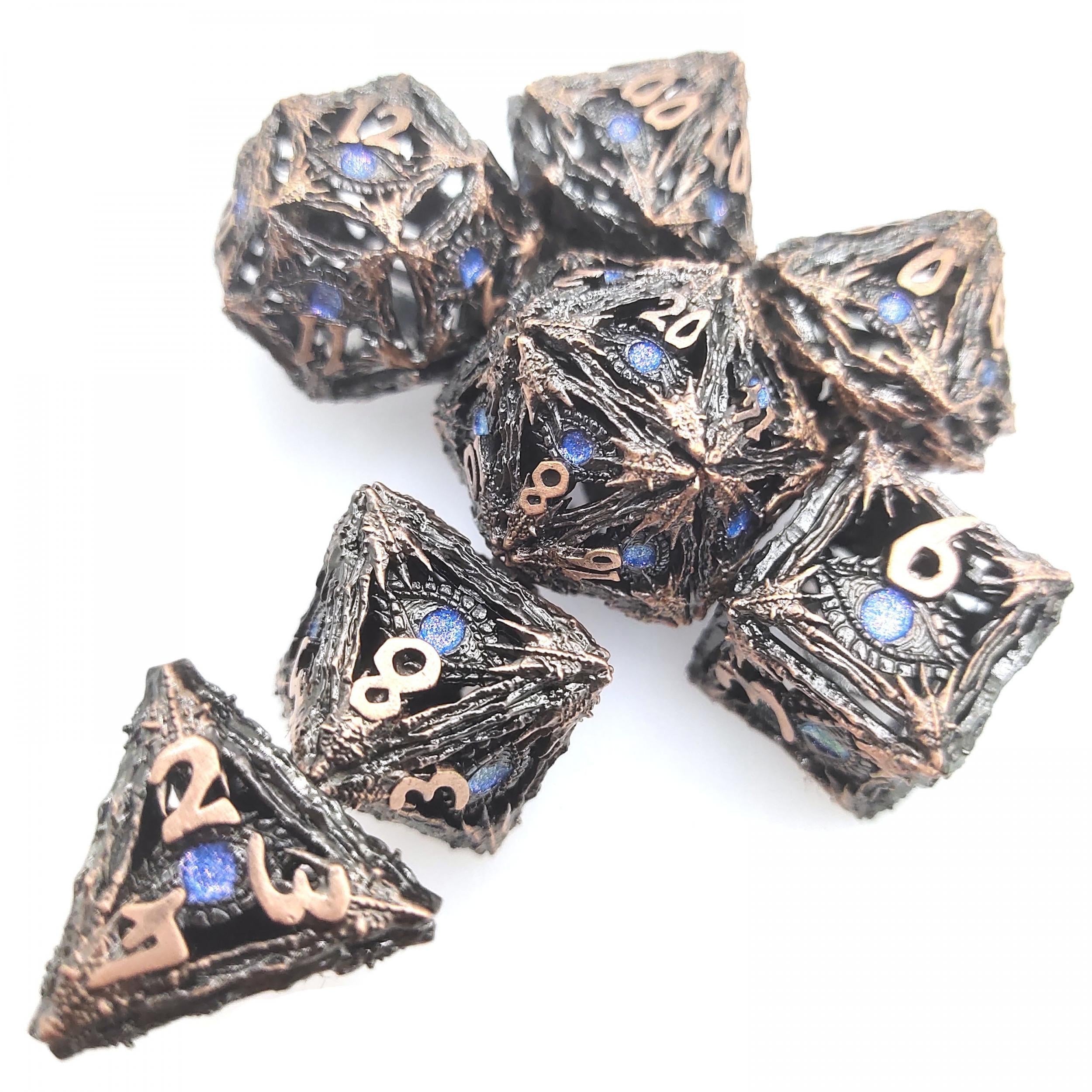 7pcs Metal Dice Set for Board Game Players