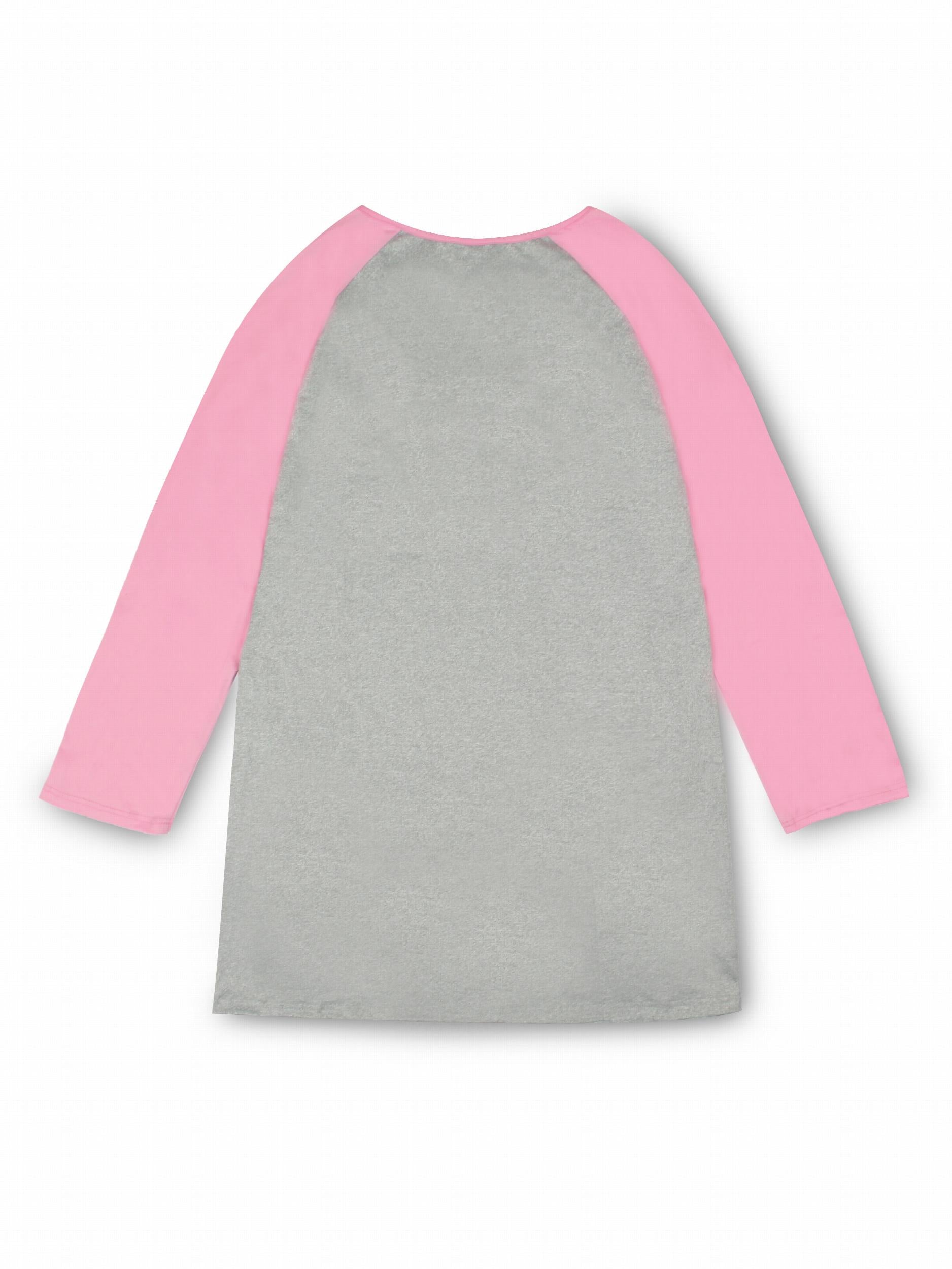 Nightdress Women's Plus Letter Print Raglan Sleeve Round Neck