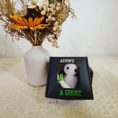 Wool Needle Felting Kit Ghost for DIY Art Craft Pendant Halloween Deco