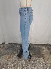 Dark Grey High Waist Straight Jeans Loose Fit High Rise Denim Pant