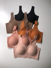 5pcs Seamless Wireless Bras Soft Hollow Out Everyday Bra Women's Lingerie