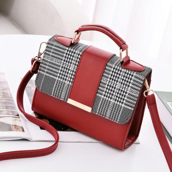 Plaid Flap Women Covered Bag PU Leather Cross Handbag