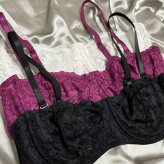 3pcs Lace Unlined Bras Women's Lingerie