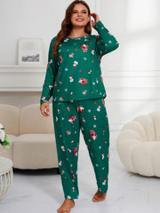 Christmas Loungewear Set Women's Plus Long Sleeve T shirt & Pants